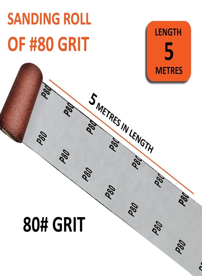 Harden Abrasive 80 Grit Sanding Roll 3.66"/93mm - 5 Metres Long, Aluminium Oxide Abrasive Sand Paper Dry Waterproof | For Automotive, Sanding Metal, Polishing Wood - 611955 - Image 2
